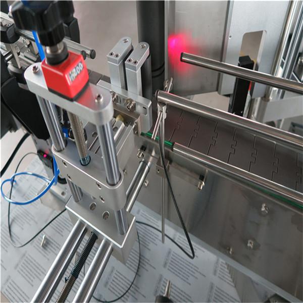 Normál automatikus kerek palack címkéző gép elöl és hátul