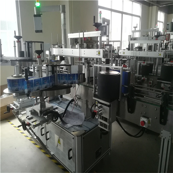 Öntapadó matrica címkéző gép vegyi, víz műanyag palack bot 3 címke